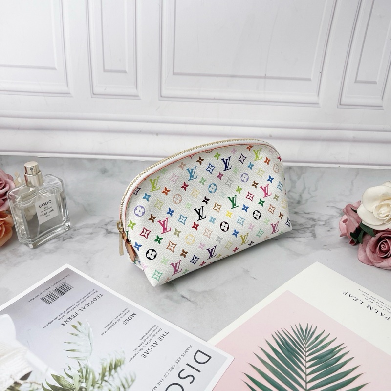 LV 白三彩小號貝殼化妝包17×11×6 99新配件塵袋-5