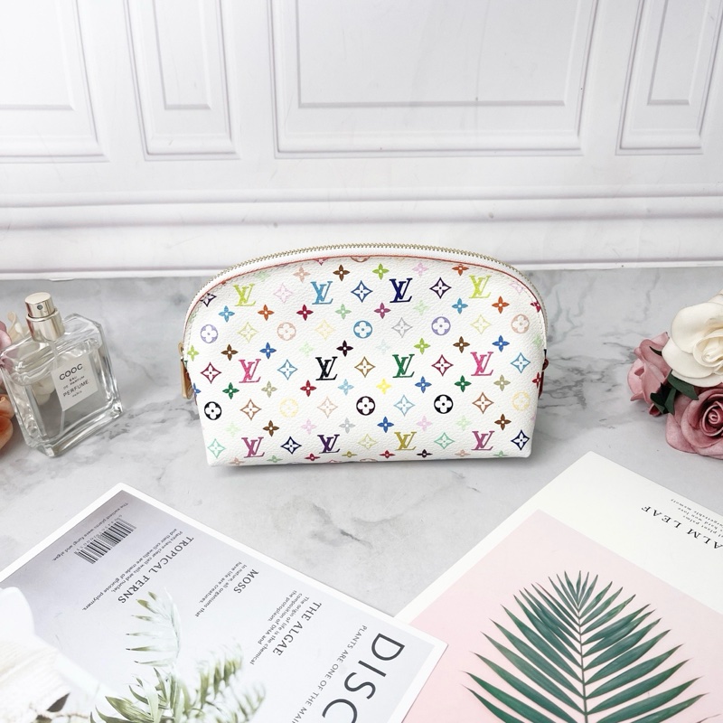 LV 白三彩小號貝殼化妝包17×11×6 99新配件塵袋-6