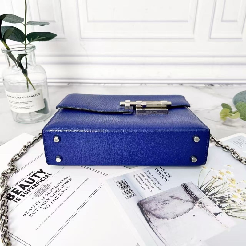 hermes 藍色Verrou 肩背包手槍包17*5*14 98新配件塵袋-5