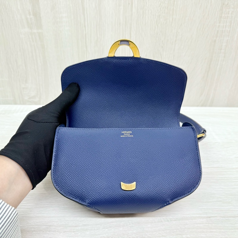 HERMES 73藍寶石epsom皮cherche mini斜背包-8