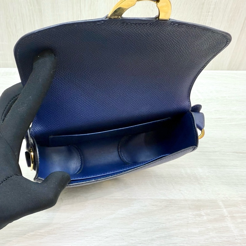 HERMES 73藍寶石epsom皮cherche mini斜背包-9