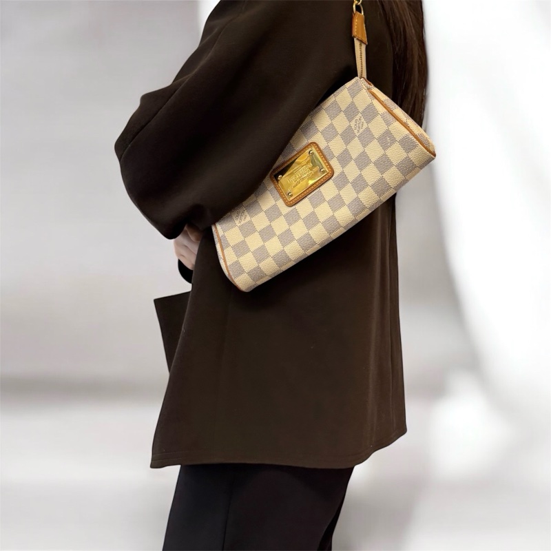🕯️路易威登EVA白棋盤格LV白色棋盤格Damier Azur Eva鏈條斜背包N55214-3