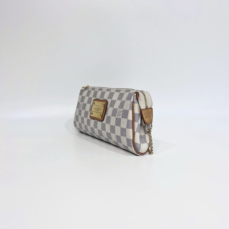 🕯️路易威登EVA白棋盤格LV白色棋盤格Damier Azur Eva鏈條斜背包N55214-8