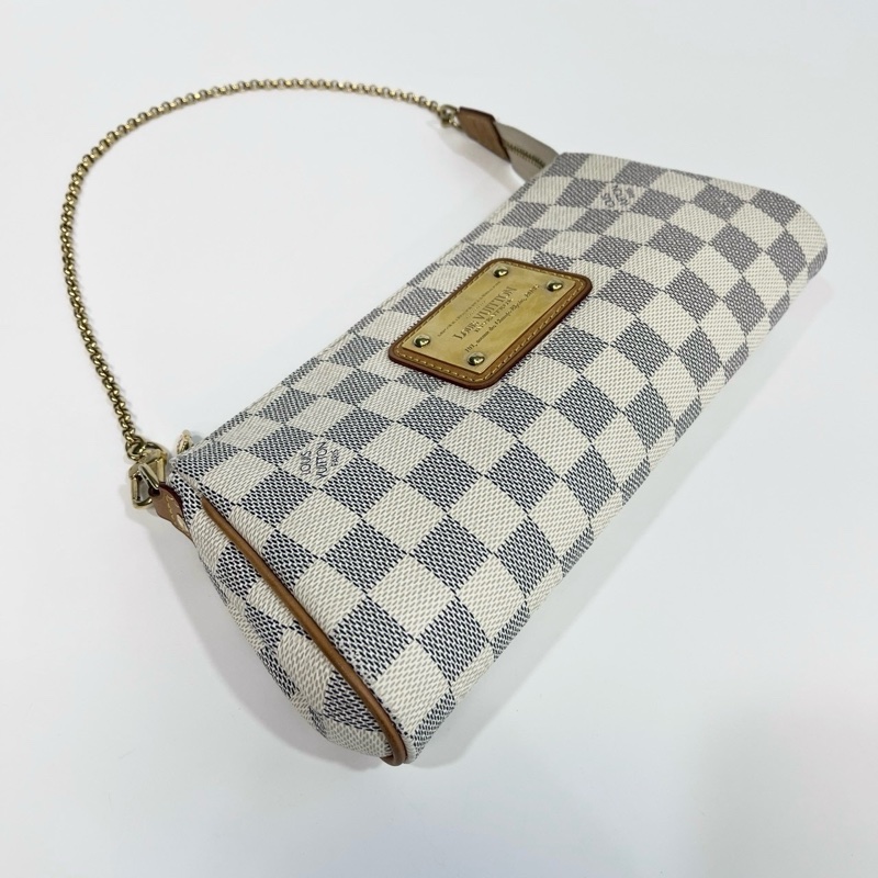 🕯️路易威登EVA白棋盤格LV白色棋盤格Damier Azur Eva鏈條斜背包N55214-11