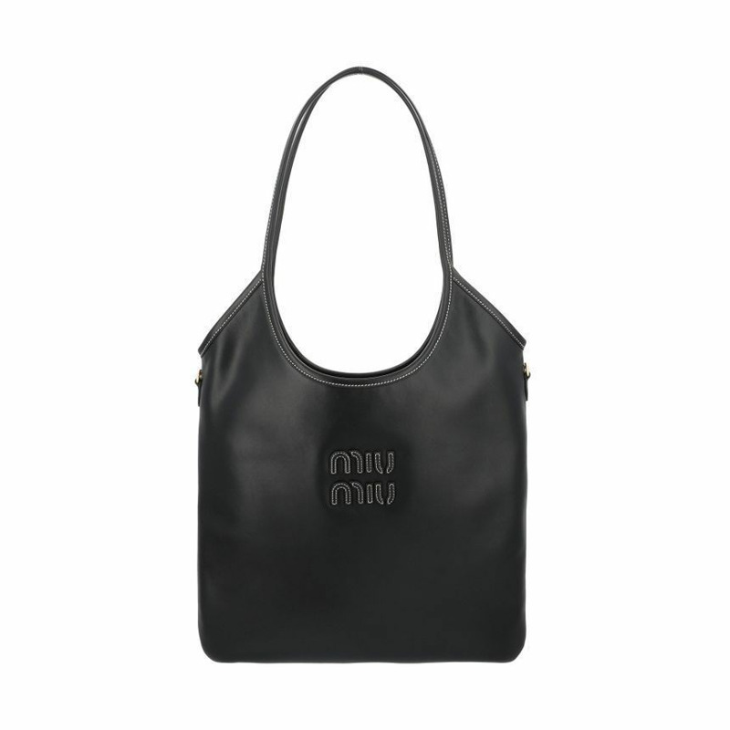 MIU MIU Logo Ivy 皮革手提包 5BG231 2CRW F0002-0