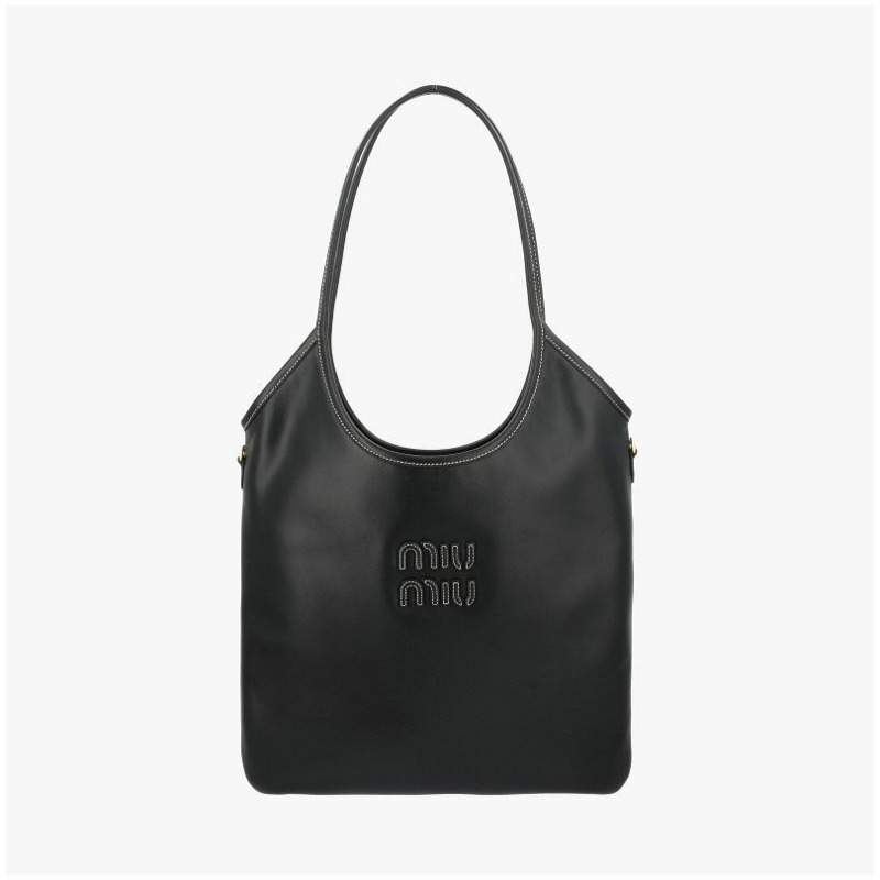 MIU MIU Logo Ivy 皮革手提包 5BG231 2CRW F0002-1