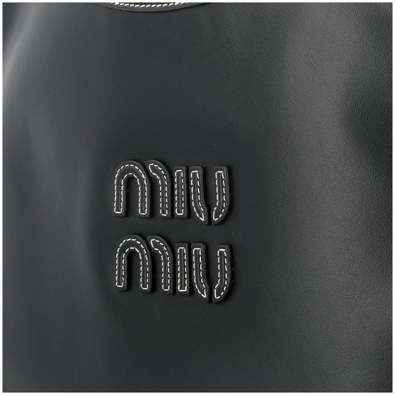 MIU MIU Logo Ivy 皮革手提包 5BG231 2CRW F0002-7