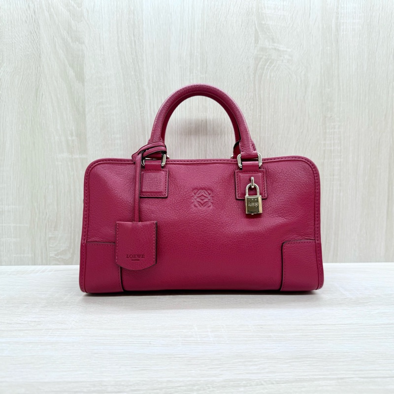 Loewe紅色牛皮Amazona手提小號-0