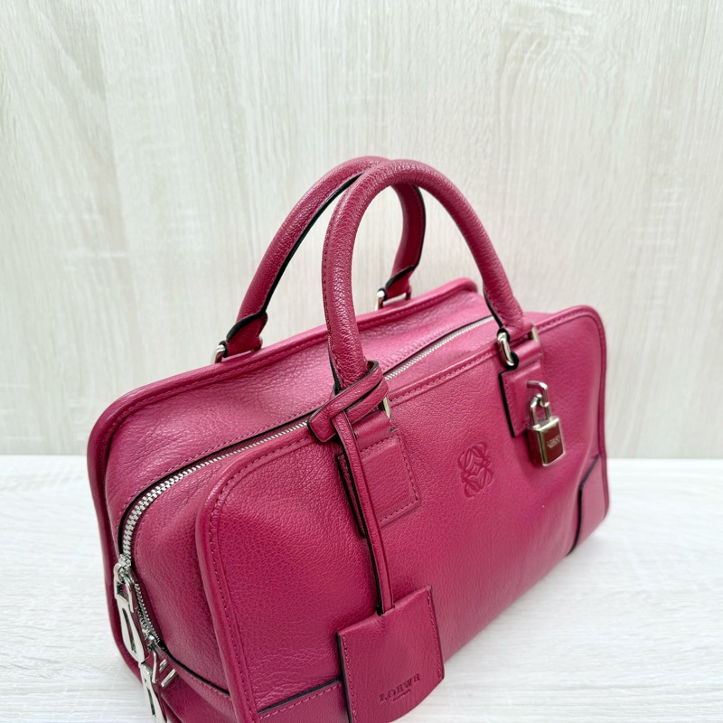 Loewe紅色牛皮Amazona手提小號-4