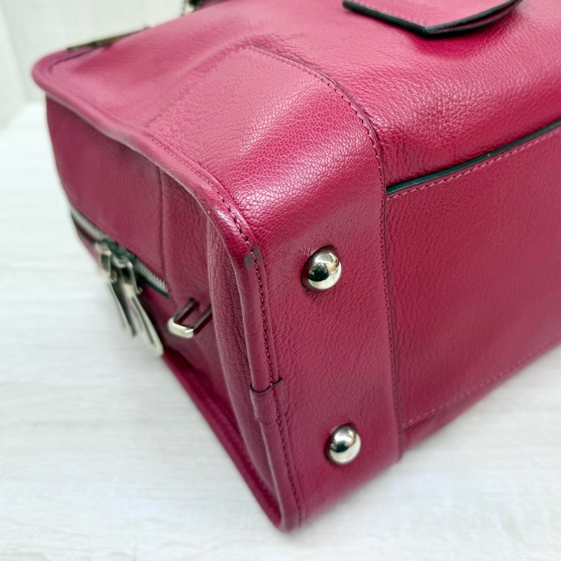 Loewe 紅色山羊皮Amazona大號手提包-13