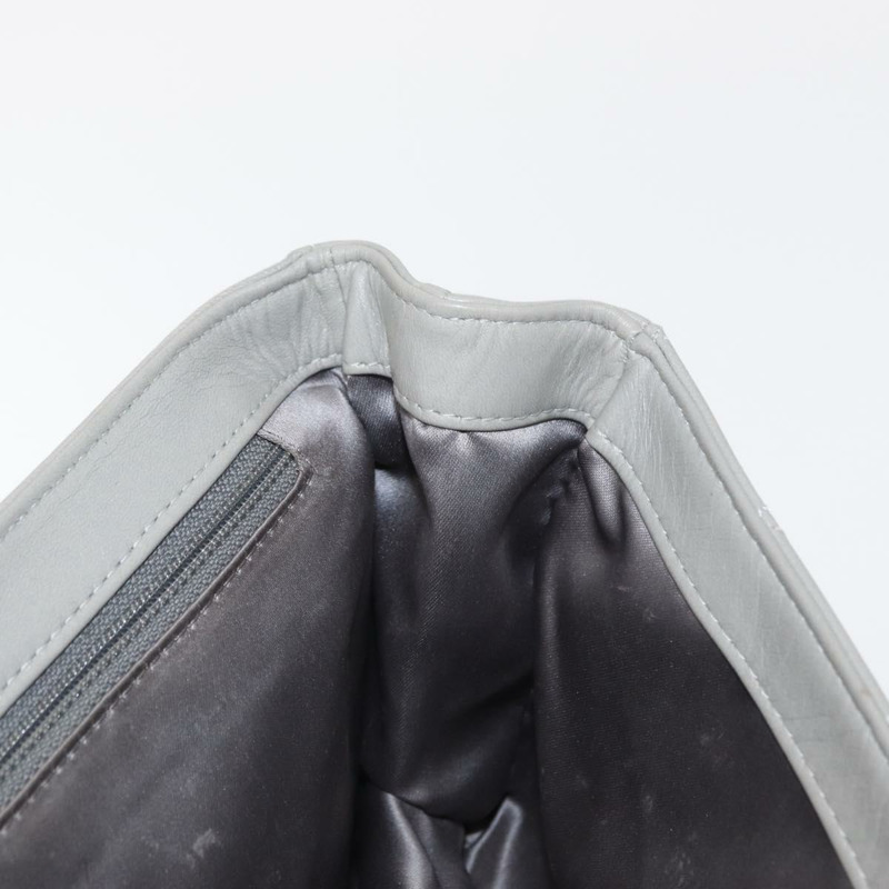 【日本直送】香奈兒羊皮鏈肩背包 灰色 銀色 CC Auth bs32040-18