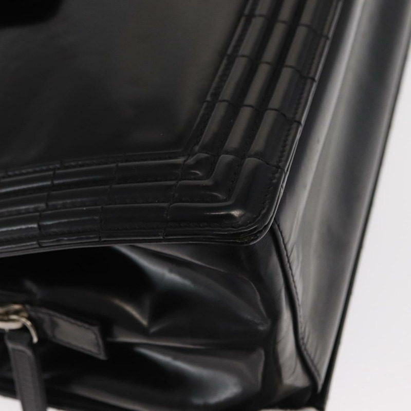 【日本直送】香奈兒 Boy Chanel 鏈條肩背包 皮革 黑色 銀色 CC Auth bs31910-8