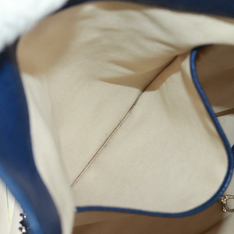 【日本直送】香奈兒 (CHANEL) 菱格紋鏈條肩背包,魚子醬紋皮革,藍色,銀色雙C標誌,正品編號 159037V-23