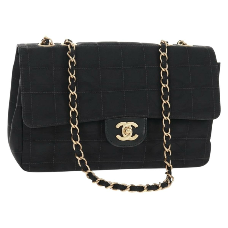 【日本直送】香奈兒新款旅行系列巧克力棒鏈條包，尼龍材質，黑色，金色雙C標誌，貨號160247V-0