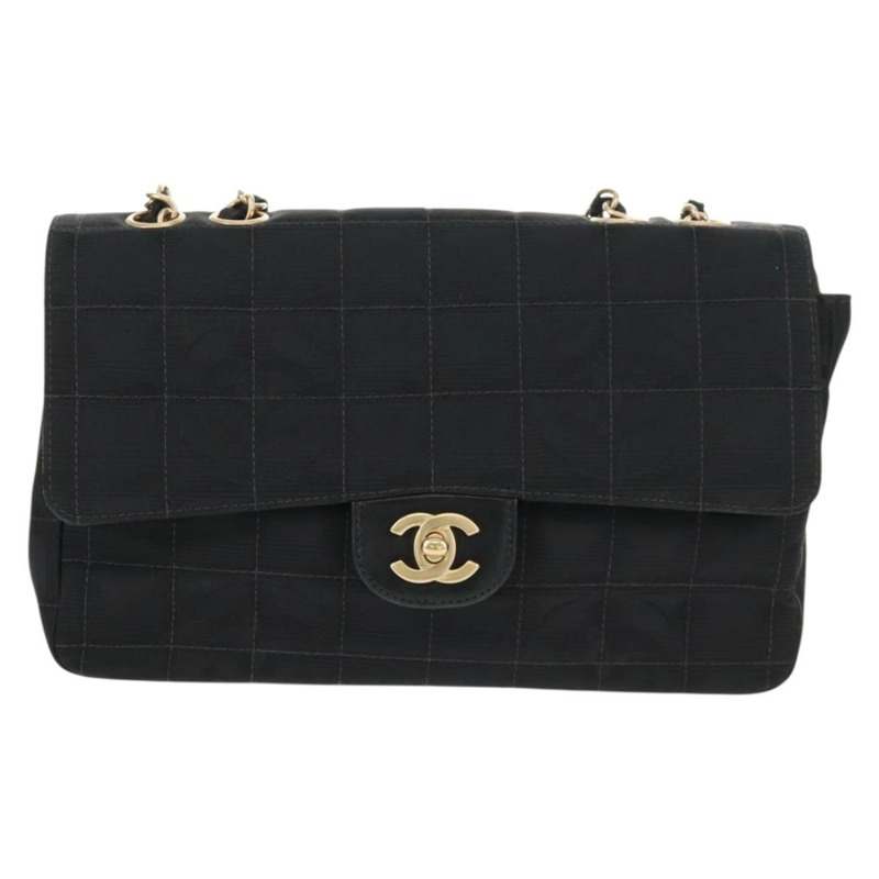 【日本直送】香奈兒新款旅行系列巧克力棒鏈條包，尼龍材質，黑色，金色雙C標誌，貨號160247V-12