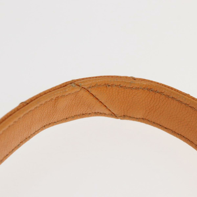 【日本直送】香奈兒 (CHANEL) 絎縫肩背包 魚子醬皮 橘色 金色 CC 標誌 Auth 158942V-7