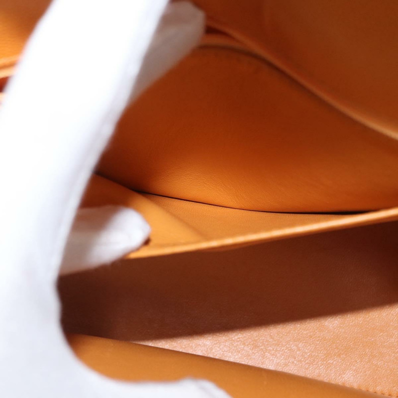 【日本直送】香奈兒 (CHANEL) 絎縫肩背包 魚子醬皮 橘色 金色 CC 標誌 Auth 158942V-28