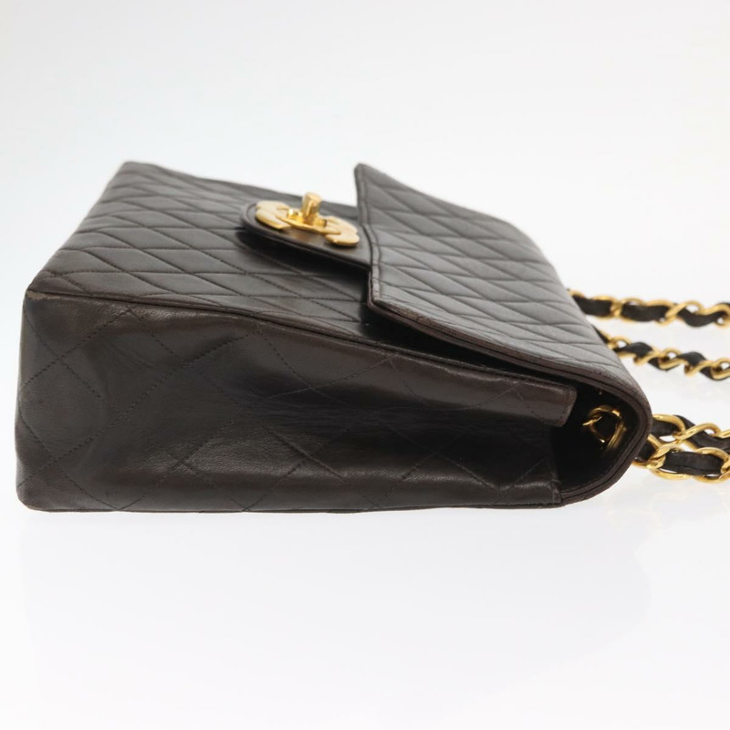 【日本直送】香奈兒 Matelasse 34 鏈條肩背包，羊皮材質，黑色，金色雙C標誌，正品編號 158867SAV-2