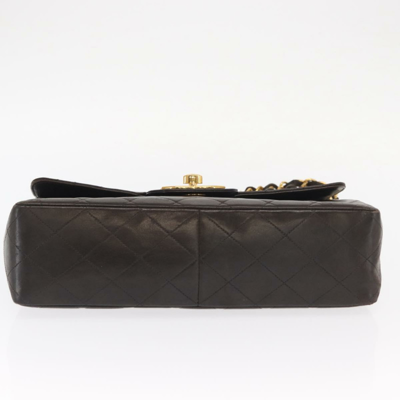 【日本直送】香奈兒 Matelasse 34 鏈條肩背包，羊皮材質，黑色，金色雙C標誌，正品編號 158867SAV-4