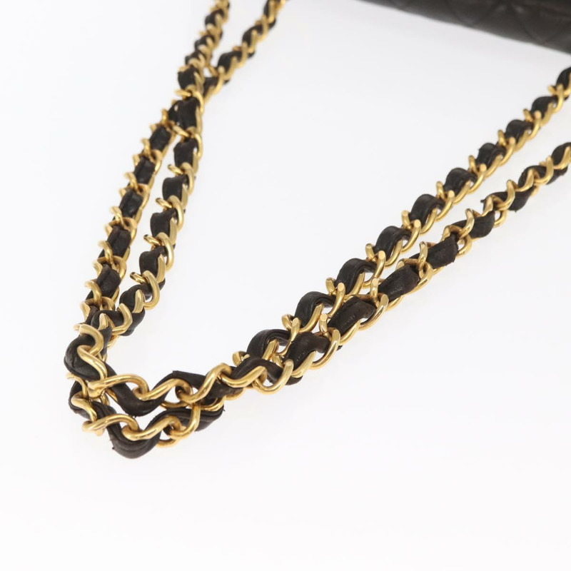 【日本直送】香奈兒 Matelasse 34 鏈條肩背包，羊皮材質，黑色，金色雙C標誌，正品編號 158867SAV-6