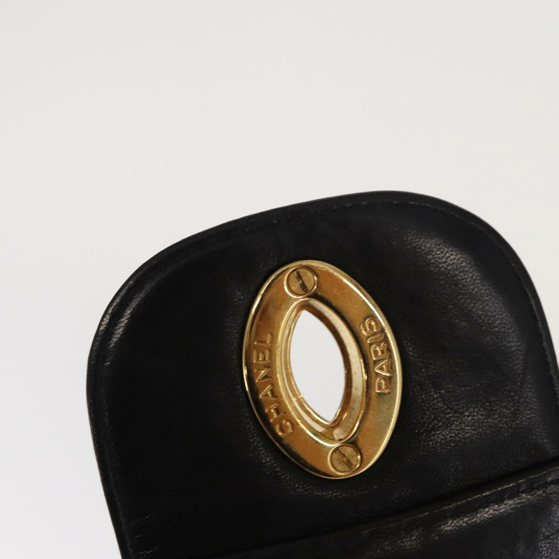 【日本直送】香奈兒 Matelasse 34 鏈條肩背包，羊皮材質，黑色，金色雙C標誌，正品編號 158867SAV-8