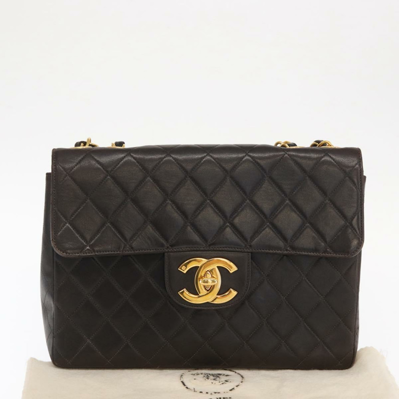 【日本直送】香奈兒 Matelasse 34 鏈條肩背包，羊皮材質，黑色，金色雙C標誌，正品編號 158867SAV-11