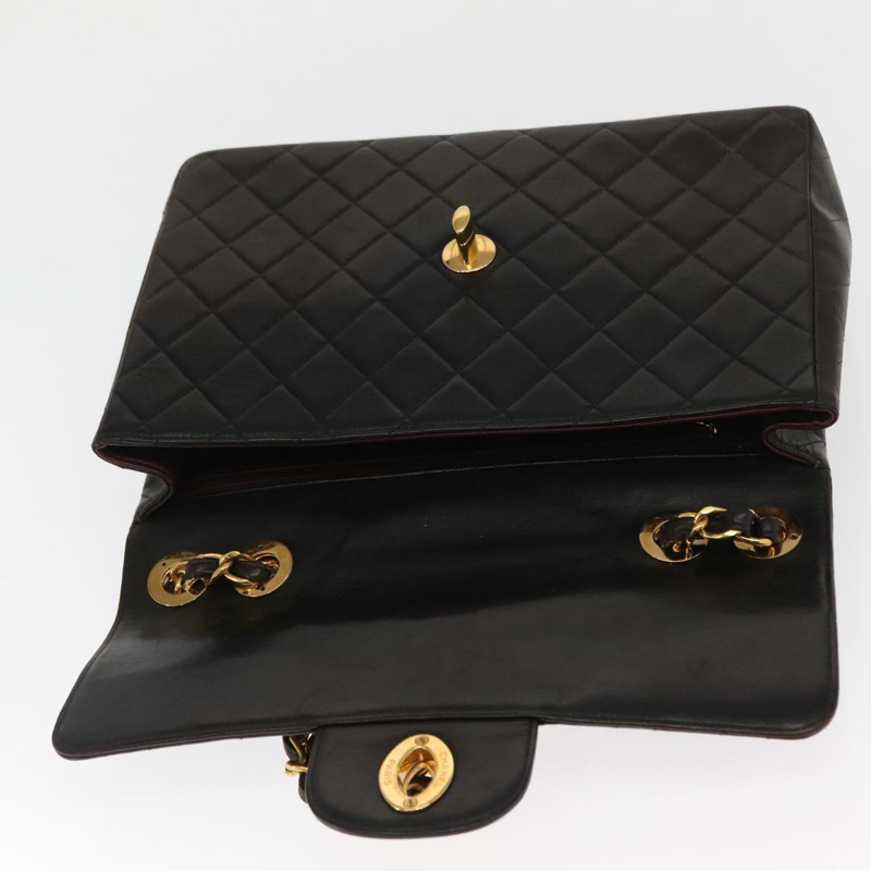 【日本直送】香奈兒 Matelasse 34 鏈條肩背包，羊皮材質，黑色，金色雙C標誌，正品編號 158867SAV-18