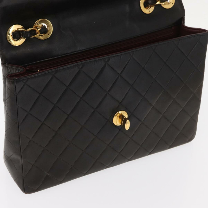 【日本直送】香奈兒 Matelasse 34 鏈條肩背包，羊皮材質，黑色，金色雙C標誌，正品編號 158867SAV-20