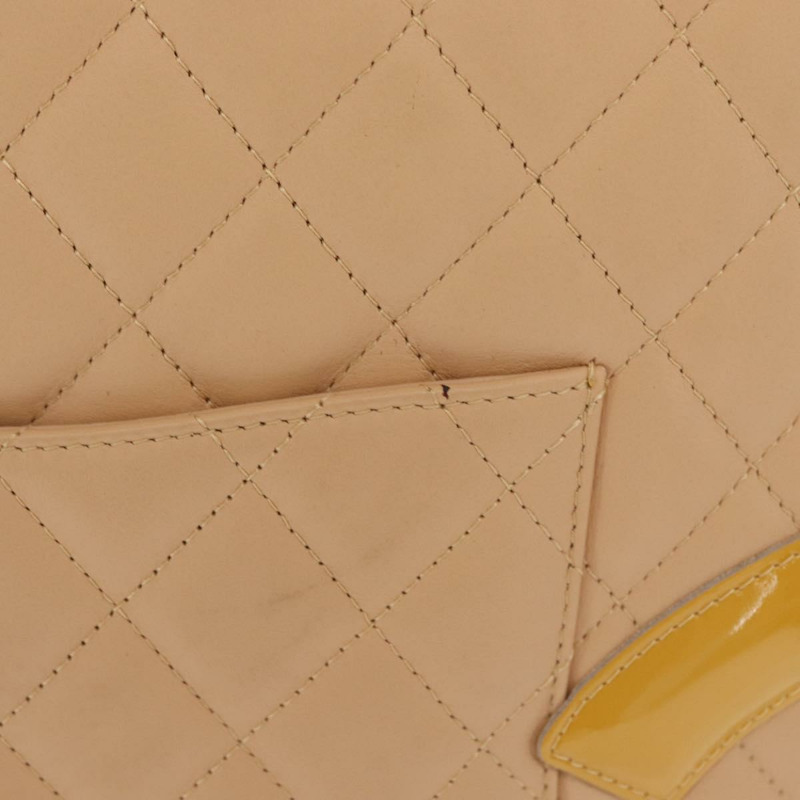 【日本直送】香奈兒 Cambon 系列絎縫托特包,小牛皮,米色,銀色 CC 標誌,正品編號 160890SAV-2