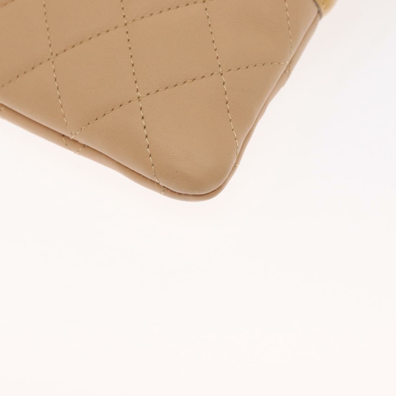 【日本直送】香奈兒 Cambon 系列絎縫托特包,小牛皮,米色,銀色 CC 標誌,正品編號 160890SAV-17