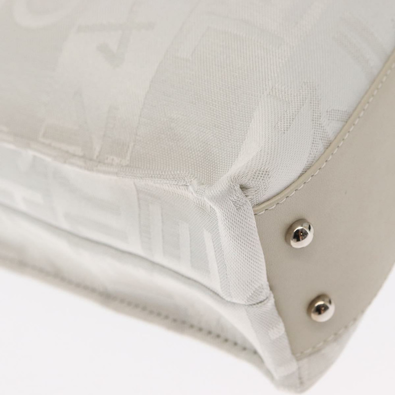 【日本直送】香奈兒 (CHANEL) 尼龍白色銀色雙C標誌鏈條單背包 Auth 159317SAM-16