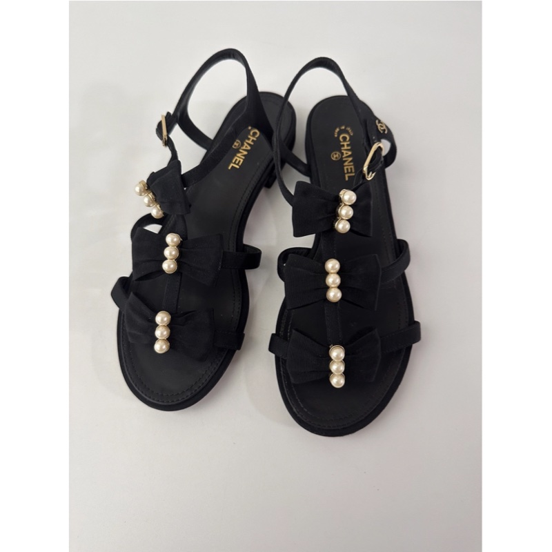Chanel 黑色涼鞋-5