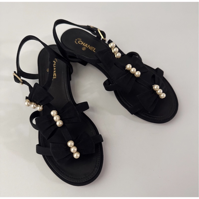 Chanel 黑色涼鞋-7