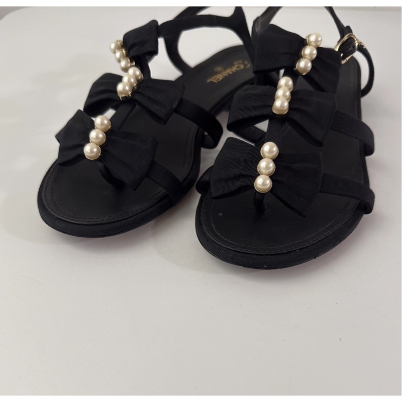 Chanel 黑色涼鞋-8