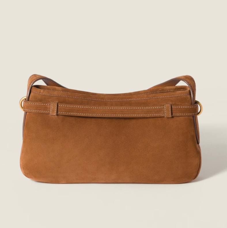 (9.5成新)miu miu麂皮肩背包 aventure Miumiu-3