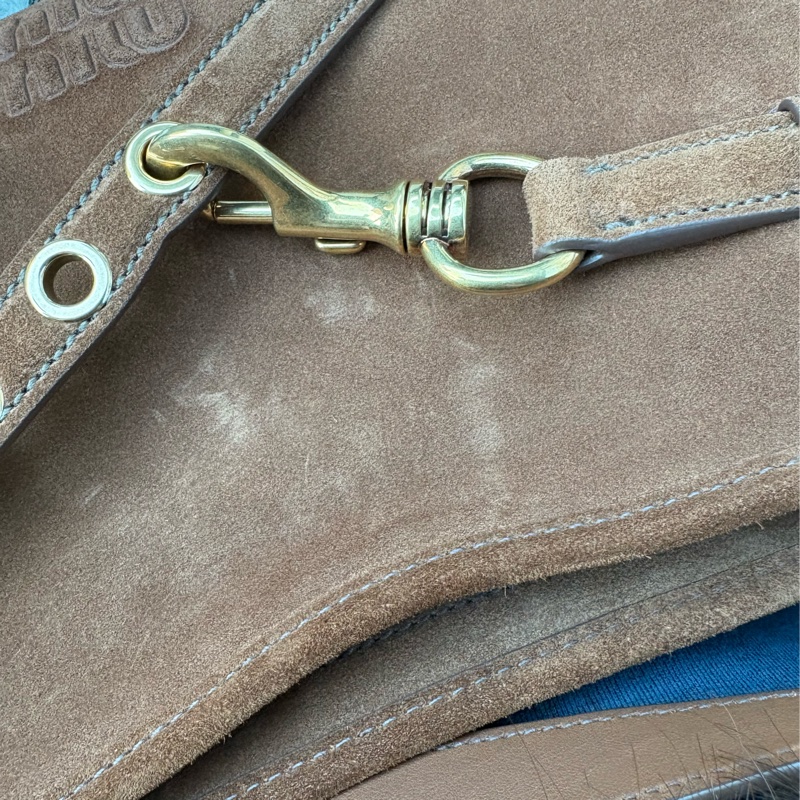 (9成新)miu miu麂皮肩背包 aventure Miumiu-7