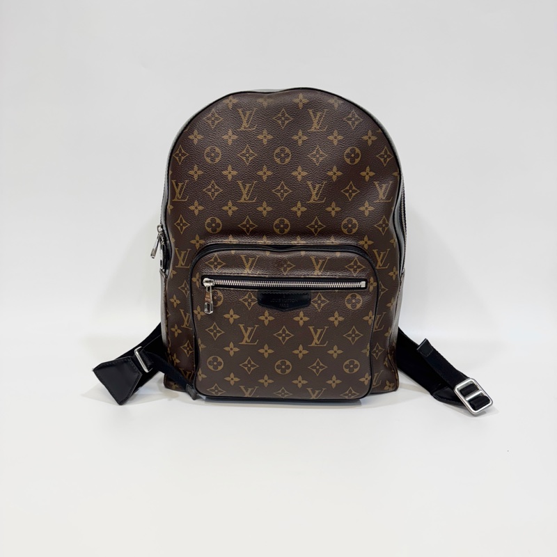 🧳路易威登後背包LV原花JOSH Macassar牛皮滾邊雙拉鍊後背包M41530-3
