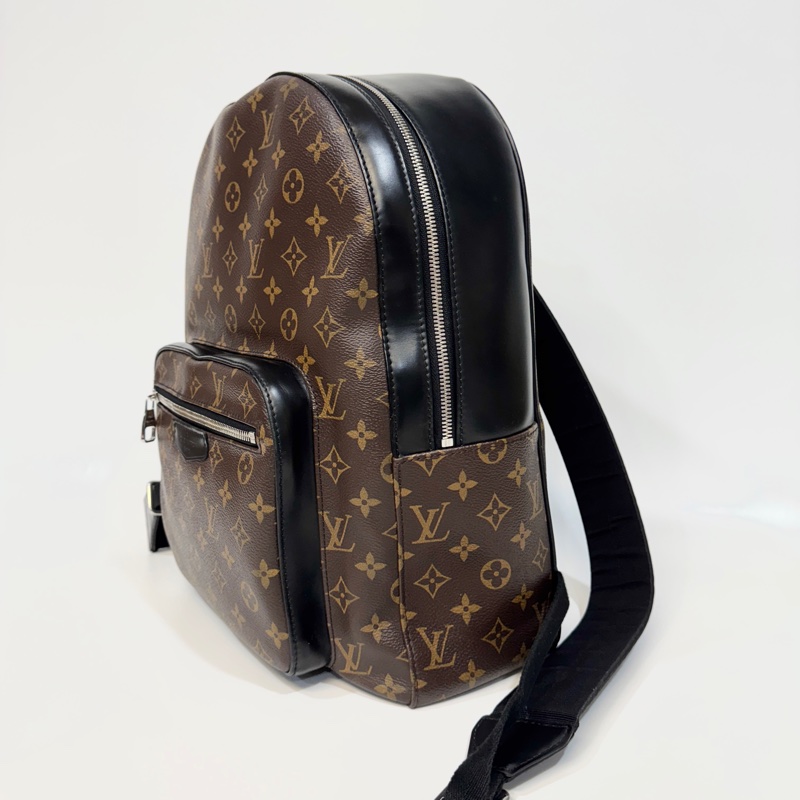 🧳路易威登後背包LV原花JOSH Macassar牛皮滾邊雙拉鍊後背包M41530-4