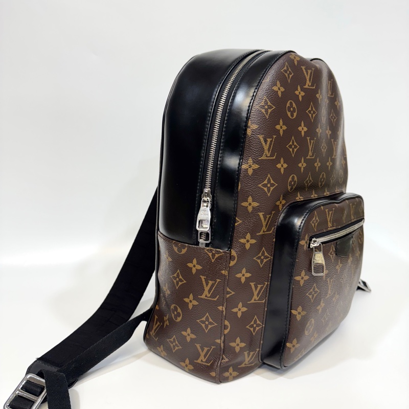 🧳路易威登後背包LV原花JOSH Macassar牛皮滾邊雙拉鍊後背包M41530-5
