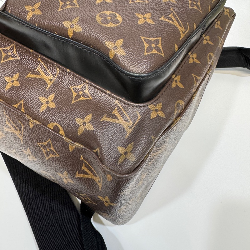 🧳路易威登後背包LV原花JOSH Macassar牛皮滾邊雙拉鍊後背包M41530-14