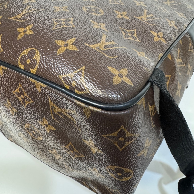 🧳路易威登後背包LV原花JOSH Macassar牛皮滾邊雙拉鍊後背包M41530-15