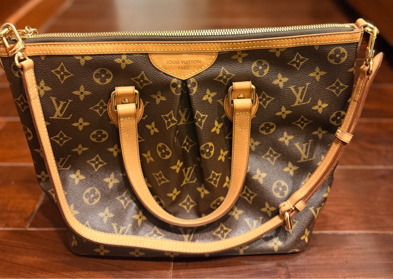 Louis Vuitton Palermo PM Monogram 帆布手提/肩背包。-1