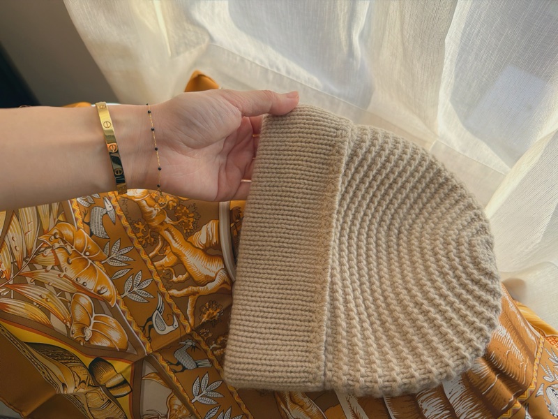 CHANEL 黑logo立體編織紋毛帽👒克什米爾-5