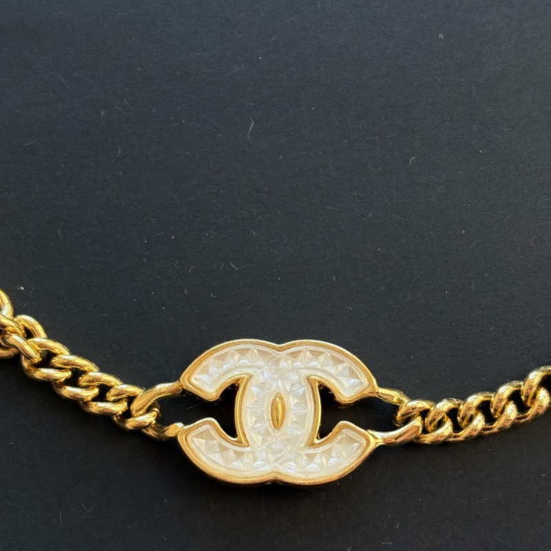 Chanel 香奈兒 24A超美 白色 琉璃菱格 項鏈 / 頸鏈-8