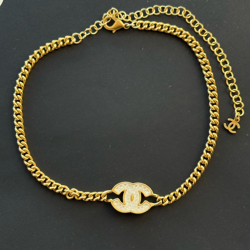 Chanel 香奈兒 24A超美 白色 琉璃菱格 項鏈 / 頸鏈-11