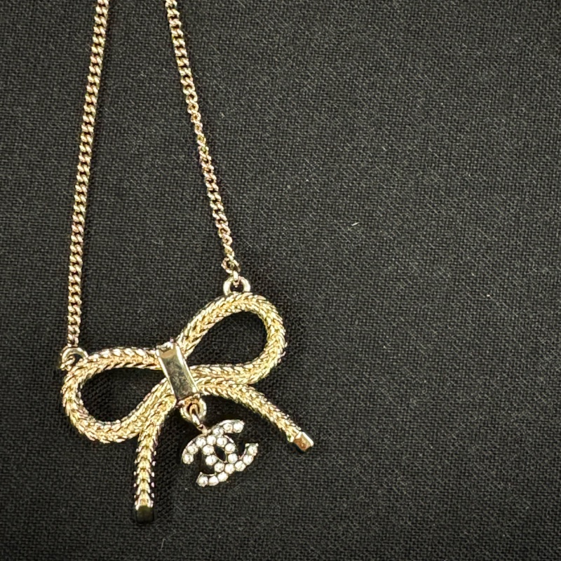 香奈兒 Chanel 24K超美 蝴蝶結 項鏈 /毛衣鏈-2