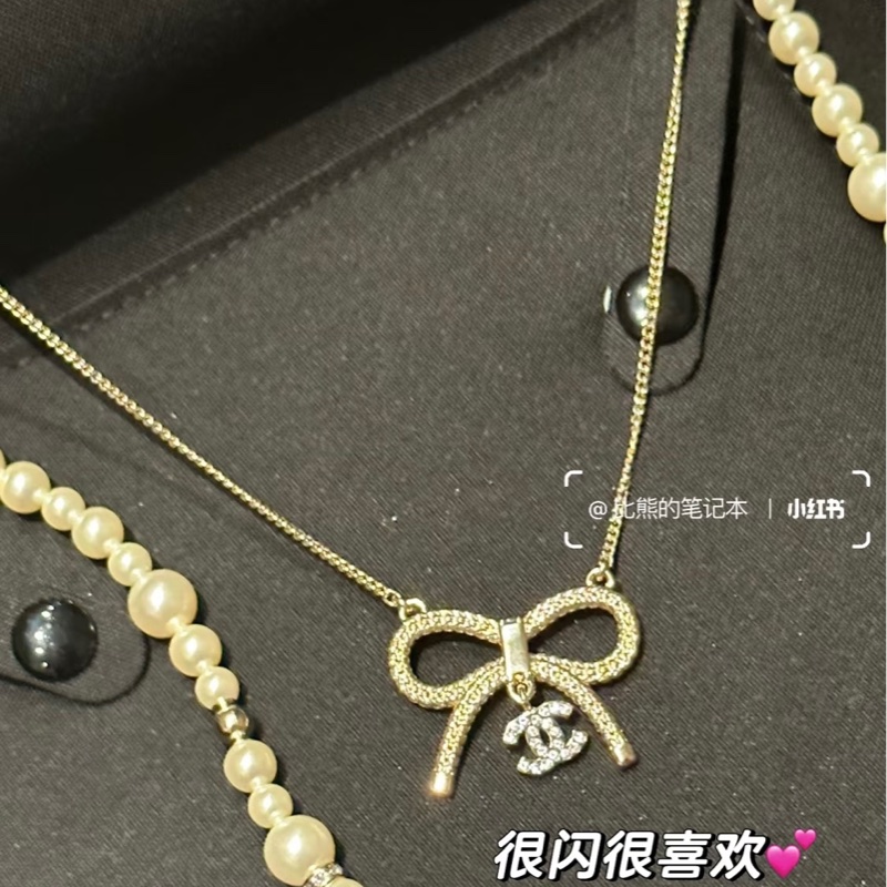 香奈兒 Chanel 24K超美 蝴蝶結 項鏈 /毛衣鏈-7