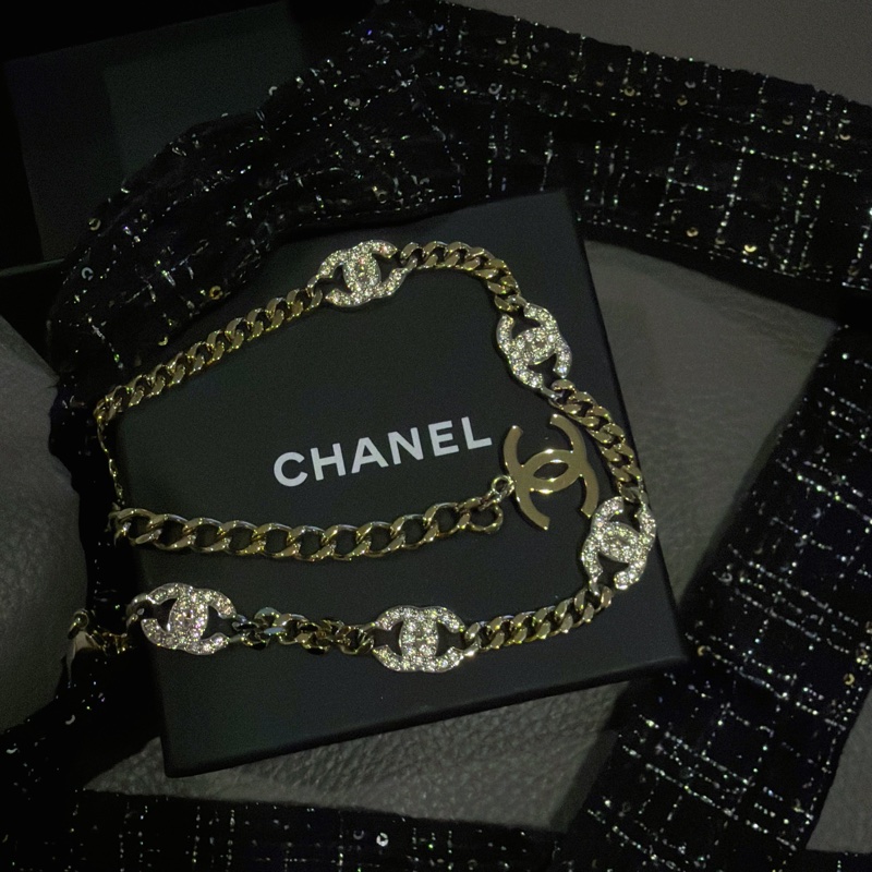 CHANEL 細緻光澤水鑽5花項鍊necklace頸鏈手鍊⭐️choker-3