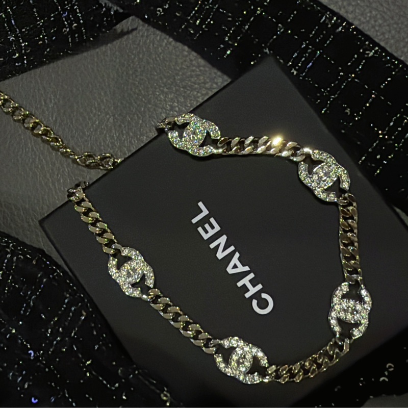 CHANEL 細緻光澤水鑽5花項鍊necklace頸鏈手鍊⭐️choker-4