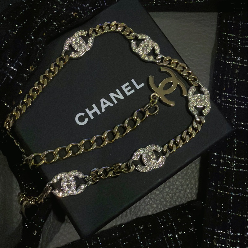 CHANEL 細緻光澤水鑽5花項鍊necklace頸鏈手鍊⭐️choker-5
